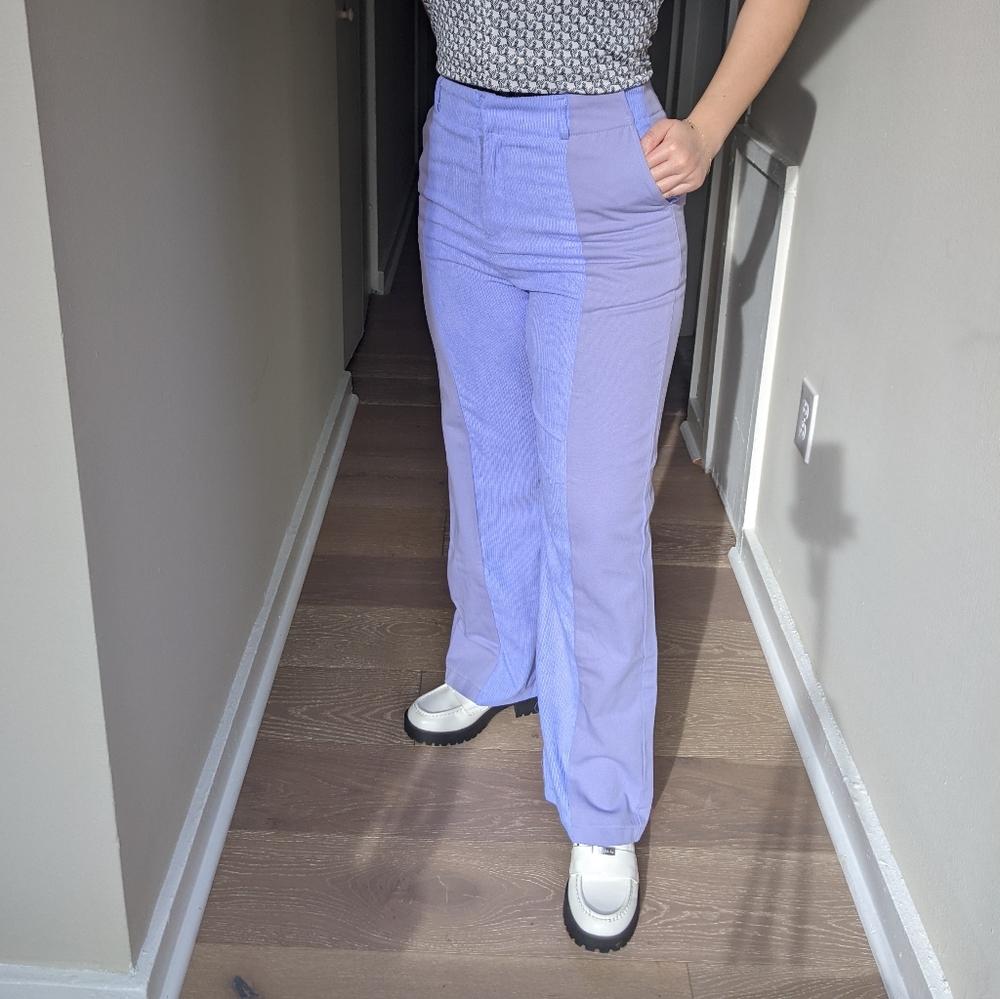 Lavender Purple High-waisted 70's Style Flare Pants